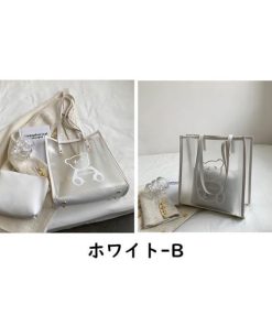 トートバッグ レディース クリアバッグ PVC ショルダーバッグ かばん 肩掛け 手持ち バッグ おしゃれ 鞄 通勤 通学 かわいい 軽量 40代 30代 お洒落 大容量 50代