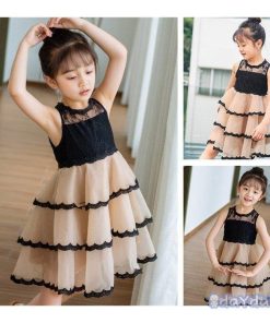 子供服 ワンピース キッズ 子供ドレス Dress 韓国子供服 女の子 夏 ノースリーブ 膝丈 レース 結婚式 発表会 ピアノ おしゃれ 通園着 通学着 可愛い