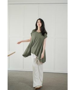 Tシャツ レディース 夏 綿 全7色 半袖 クルーネック カットソー トップス シンプル 透けない おしゃれ コーデ UVカット きれいめ 20代 30代 40代 フレア