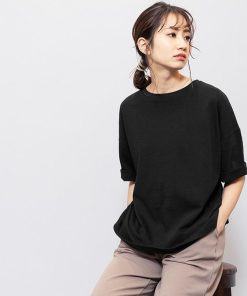 Tシャツ レディース トップス 40代 半袖 綿 白 ニット 春夏 カットソー 新作 大きいサイズ シンプル UVカット 韓国風 かわいい 30代 おしゃれ 20代 40代