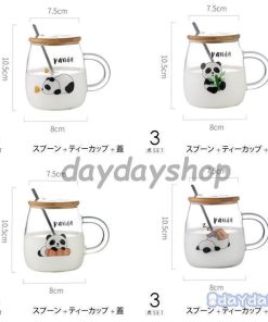 ティーカップ クリア清潔感 イチゴ キュート コーヒーカップ マグカップ 食器 コップ ロゴ お茶用品 動物 パンダ キッチン用品