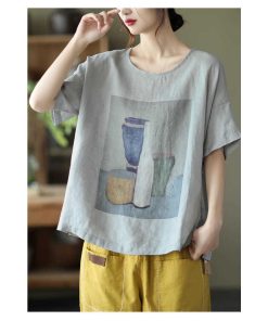 Tシャツ レディース トップス 40代 半袖 綿麻 春夏 カットソー 新作 大きいサイズ シンプル インナー UVカット 韓国風 20代 おしゃれ 30代 かわいい 40代