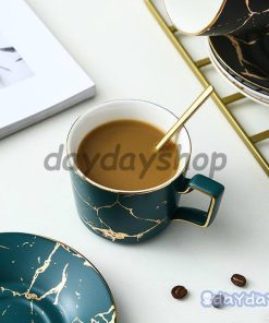 コーヒーカップ キッチン用品 高級感 お茶用品 モダンテイスト ティーカップ 食器 マグカップ ゴールド 大理石調 ラグジュアリー