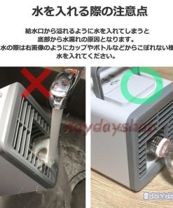 小型クーラー 卓上クーラー ミニエアコンファン 扇風機 冷風機 卓上冷風機 冷風扇 充電可 AC 100V USB 兼用 7色LED 静音 2021 携帯 ポータブルエアコン 冷却