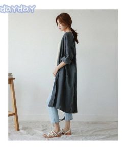 コットンリネン 韓国風 春コート 春服 薄手 アウター ロングコート 40代 オシャレ スプリングコート ライトアウター 大きいサイズ トレンチコート レディース