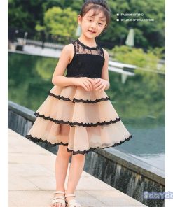 子供服 ワンピース キッズ 子供ドレス Dress 韓国子供服 女の子 夏 ノースリーブ 膝丈 レース 結婚式 発表会 ピアノ おしゃれ 通園着 通学着 可愛い