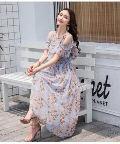 マキシワンピース レデイース ワンピース 半袖 夏 花柄 シフォン ロング丈 フリル 大きいサイズ 韓国風 リゾート オシャレ 着痩せ 30代 40代 50代 ゆったり