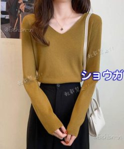 インナー 肌着 レディース Tシャツ 40代 ニット Vネック 長袖 韓国風 秋冬 おしゃれ 大きいサイズ ゆったり 通勤 着痩せ 20代 30代 冷え対策 暖かい 保温