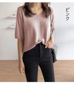 Tシャツ レディース トップス 40代 半袖 綿 春夏 カットソー 新作 大きいサイズ シンプル UVカット 韓国風 20代 おしゃれ 40代 かわいい 30代