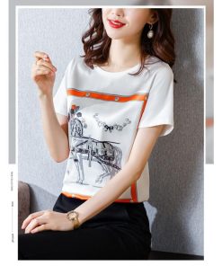 Tシャツ レディース 夏 プリント トップス 40代 半袖 カットソー 大きいサイズ シンプル UVカット 韓国風 新作 かわいい 20代 おしゃれ 30代