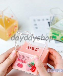 キッチン用品 グラス グリーン ミルクポット コップ 食器 ピンク パック型 キュート お茶用品 レッド イラスト イエロー フルーツ