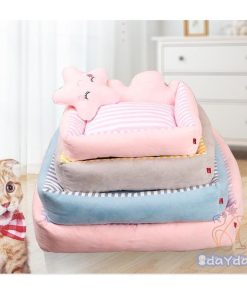 枕付き ペットベッド 柔らかい 可愛い ぐっすり眠れる Pet シンプル ベッド 犬猫兼用 クッション 犬ベッド ふわふわ 小型犬 選べる3色