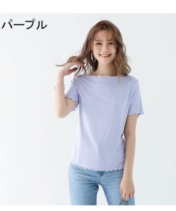 Tシャツ レディース トップス 40代 半袖 綿 春夏 カットソー 新作 大きいサイズ シンプル UVカット 韓国風 20代 おしゃれ 30代 かわいい 40代