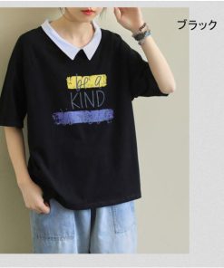 Tシャツ レディース トップス 40代 半袖 綿 Vネック 春夏 カットソー 新作 大きいサイズ UVカット 韓国風 20代 40代 おしゃれ 30代 かわいい