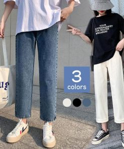 デニムパンツ レディース 春夏 40代 ボトムス ロング デニム 美脚 韓国風 おしゃれ 20代 30代 ロング ズボン 新作 ハイウエスト