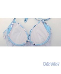 ママ水着 ビキニ水着レディース 体型カバー セパレート 40代 夏 ビキニ3点セット水着 可愛い スイムウェア 小胸バンドゥビキニ 温泉 葉柄 韓国風