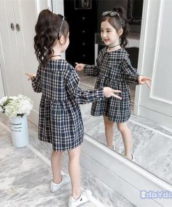 子供服 ワンピース 160 シャツワンピース キッズ 女の子 春服 長袖 韓国子供服 子供ドレス Dress 子ども服 ベビー服 お姫様 可愛い カジュアル おしゃれ 新品