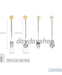 キュート スプーン 来客用 プレゼント フォーク カトラリー シンプル セットアイテム 花 食器 ギフト デザート キッチン雑貨