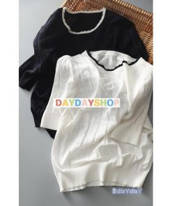 Tシャツ レディース 夏新作 40代 クルーネック 半袖トップス 半袖Tシャツ ニット ショット丈Tシャツ ゆったり 薄手 大人 50代 おしゃれ 30代