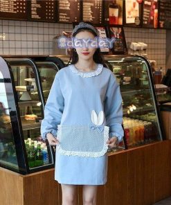 ワークエプロン エプロン かわいい おしゃれ 業務用 ワンピース レディース 女性 スモック 飲食店 かっぽう着 割烹着 保育士