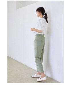 ワイドパンツ パンツ レディース 40代 春夏 綿麻 ボトムス ロングパンツ 韓国風 おしゃれ 20代 30代 ハイウエスト 楽ちん ゆったり 50代