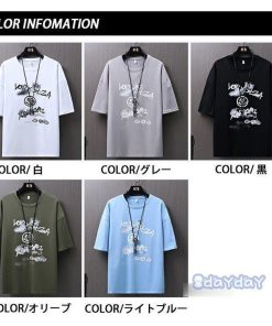 クルーネック 英字 五分袖 メンズ 半袖Tシャツ お兄系 Tシャツ トップス カジュアルTシャツ 夏服