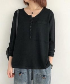 Tシャツ セーター レディース 40代 秋冬 新作 トップス Vネック 長袖 着痩せ カットソー ニット 韓国風 無地 30代 50代 7色 おしゃれ