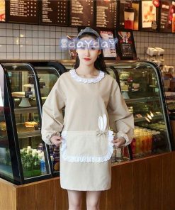 ワークエプロン エプロン かわいい おしゃれ 業務用 ワンピース レディース 女性 スモック 飲食店 かっぽう着 割烹着 保育士