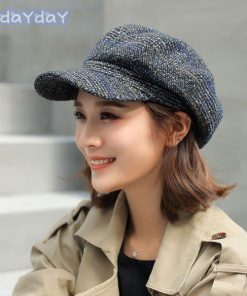 【母の日】 帽子 レディース ベレー帽 ハット キャスケット イギリス風 ウール混 サイズ調整可 グレンチェック  つば広  小顔効果 ファッション