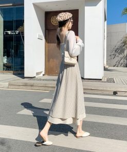 スカート 春夏 フレアスカート ロング丈 綿麻 40代 レディース 黒 ロングスカート チェック柄 Aライン 20代 30代 50代 ハイウエスト 通勤 おしゃれ 新作 大人