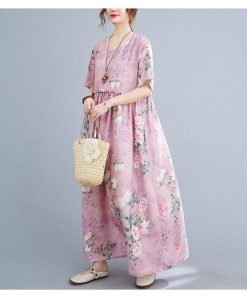 ワンピース レディース 40代 マキシワンピース 春夏 半袖ワンピース 花柄 シフォン Vネック フレアスカート きれいめ 韓国風 ゆったり 50代 20代 30代