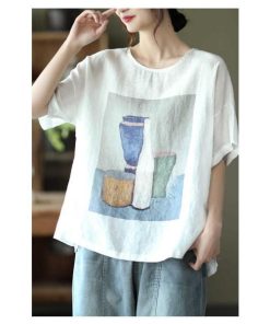 Tシャツ レディース トップス 40代 半袖 綿麻 春夏 カットソー 新作 大きいサイズ シンプル インナー UVカット 韓国風 20代 おしゃれ 30代 かわいい 40代