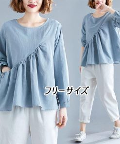 韓国風 20代 30代 新作 長袖 40代 クルーネック 無地 レディース 大きいサイズ カジュアル Tシャツ 綿 UV対策