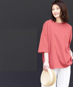 Tシャツ レディース トップス 40代 半袖 綿 白 ニット 春夏 カットソー 新作 大きいサイズ シンプル UVカット 韓国風 かわいい 30代 おしゃれ 20代 40代