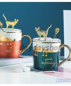 プレゼント ギフト 結婚祝い マグカップ 蓋 カップ 猫 セット スプーン 引越し祝い キャット 蓋つき ペアで揃える コップ