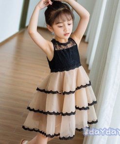 子供服 ワンピース キッズ 子供ドレス Dress 韓国子供服 女の子 夏 ノースリーブ 膝丈 レース 結婚式 発表会 ピアノ おしゃれ 通園着 通学着 可愛い