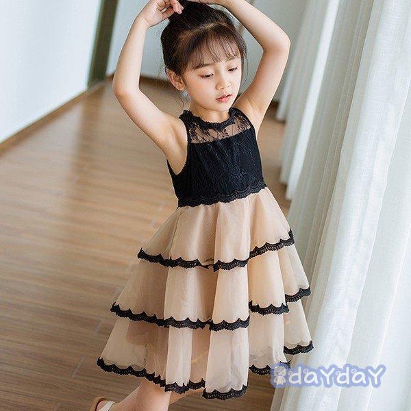 子供服 ワンピース キッズ 子供ドレス Dress 韓国子供服 女の子 夏 ノースリーブ 膝丈 レース 結婚式 発表会 ピアノ おしゃれ 通園着 通学着 可愛い