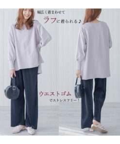 ワイドパンツ パンツ レディース 40代 春夏 綿 ボトムス ロングパンツ 韓国風 おしゃれ 20代 30代 楽ちん ゆったり ハイウエスト 50代