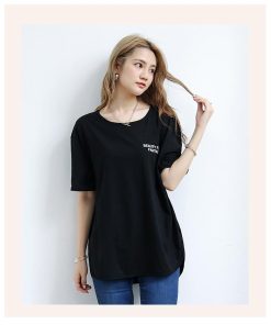 Tシャツ レディース トップス 40代 半袖 綿 春夏 新作 カットソー 新作 大きいサイズ シンプル スリット UVカット 韓国風 おしゃれ 40代 かわいい 20代 30代