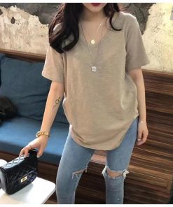 Tシャツ レディース 夏 綿 トップス 40代 クルーネック 半袖 カットソー 大きいサイズ シンプル インナー UVカット 韓国風 新作 かわいい おしゃれ 20代 30代