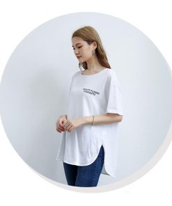 Tシャツ レディース トップス 40代 半袖 綿 春夏 新作 カットソー 新作 大きいサイズ シンプル スリット UVカット 韓国風 おしゃれ 40代 かわいい 20代 30代