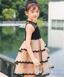 子供服 ワンピース キッズ 子供ドレス Dress 韓国子供服 女の子 夏 ノースリーブ 膝丈 レース 結婚式 発表会 ピアノ おしゃれ 通園着 通学着 可愛い