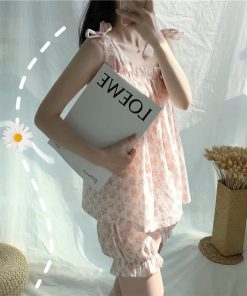 パジャマ レディース 春 夏 キャミパジャマ ショットパンツ 綿 ルームウェア キャミソール 上下セット 花柄 パジャマ 可愛い パジャマ 部屋着 寝巻き