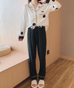 パジャマ レディース ルームウェア 春 前開き セットアップ 綿 長袖 女性 上下セット 可愛い ロングパンツ 部屋着 韓国風 寝巻き