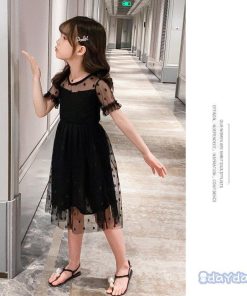 子供服 ワンピース 160 韓国子ども服 キッズ 女の子 夏服 半袖ワンピース チュール 水玉 子供ドレス 結婚式 誕生日 ベビー服 可愛い おしゃれ お姫様 ジュニア