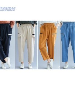 サルエルパンツ テーパードパンツ パンツ 綿麻パンツ ボトムス レディース カジュアル ポケット付き ゆったり コットン リネン コーデ 春 大きいサイズ 綿麻