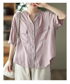 通勤 ブラウス 韓国風 Tシャツ 半袖トップス レディース　夏 オシャレブラウス シャツ 30代 大人 50代 ブラウス 40代 ゆったり